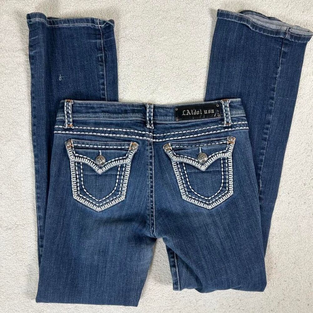 L.A Idol 2000s Bling Pocket Jeans